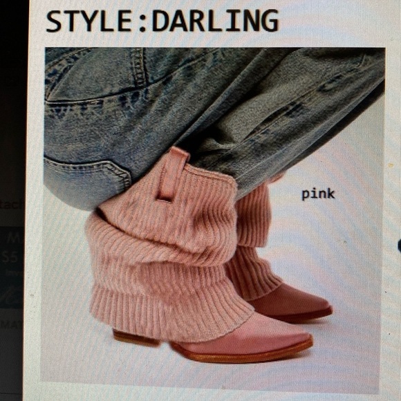 🎅Holiday Sale🎅 Darling Slouchy Mini🤠Cowboy Boots Blush/Pink NIB - Picture 7 of 15